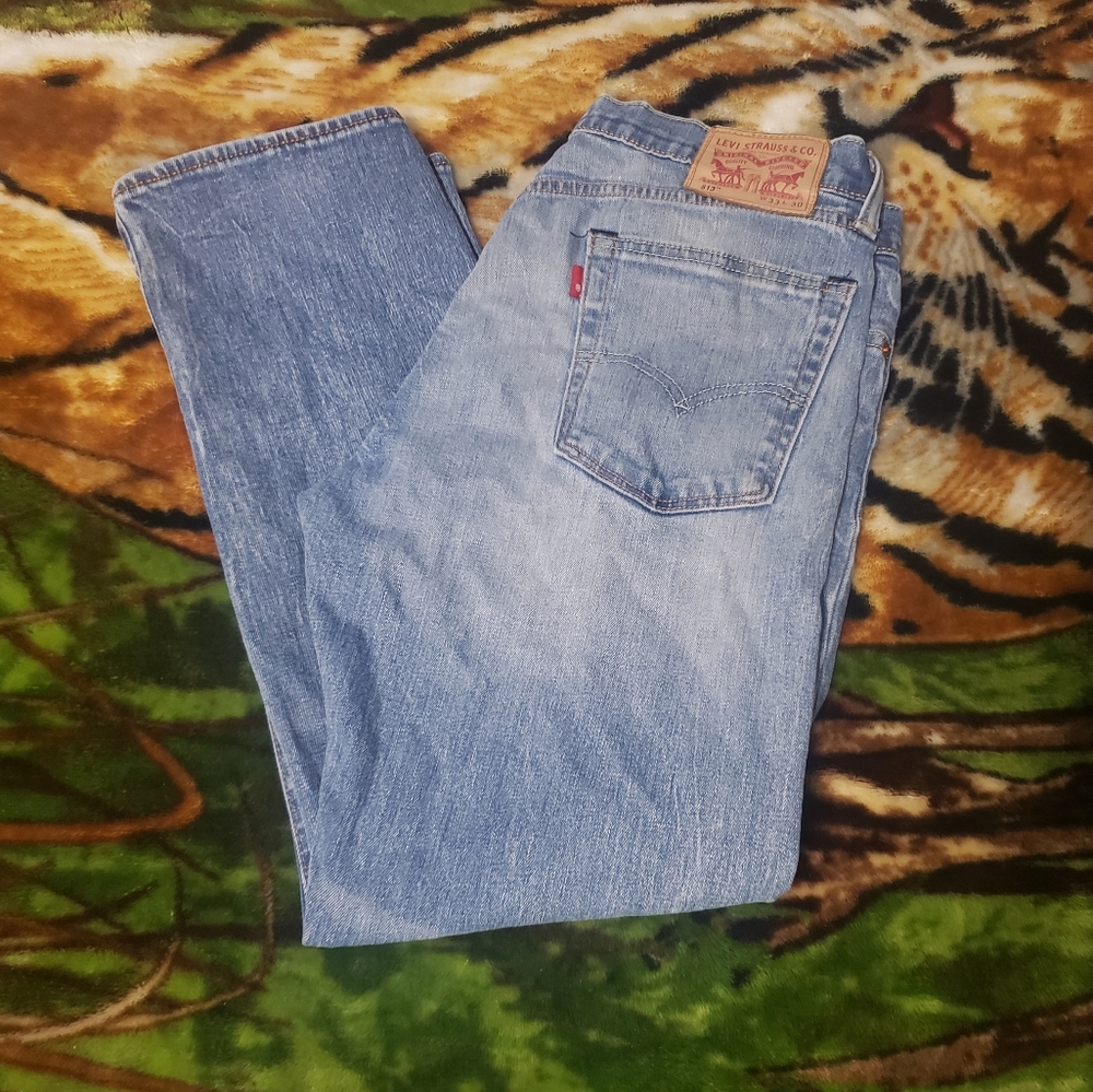 Levis 513 33x30 Slim Straight Light Wash Jeans